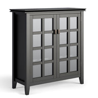 Artisan - Handcrafted Medium Storage Cabinet Black by Simpli-Home | Bel Furniture