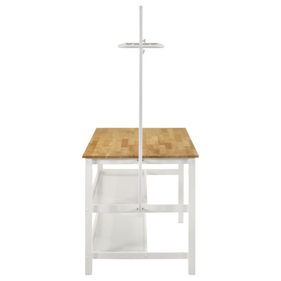 Edgeworth - 3 Piece Kitchen Island Counter Height Table Set - White