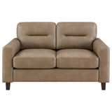 Scotland - Faux Leather Upholstered Track Arm Loveseat