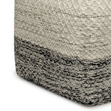 Macie - Square Woven Outdoor / Indoor Pouf - Gray / White by Simpli-Home | Bel Furniture