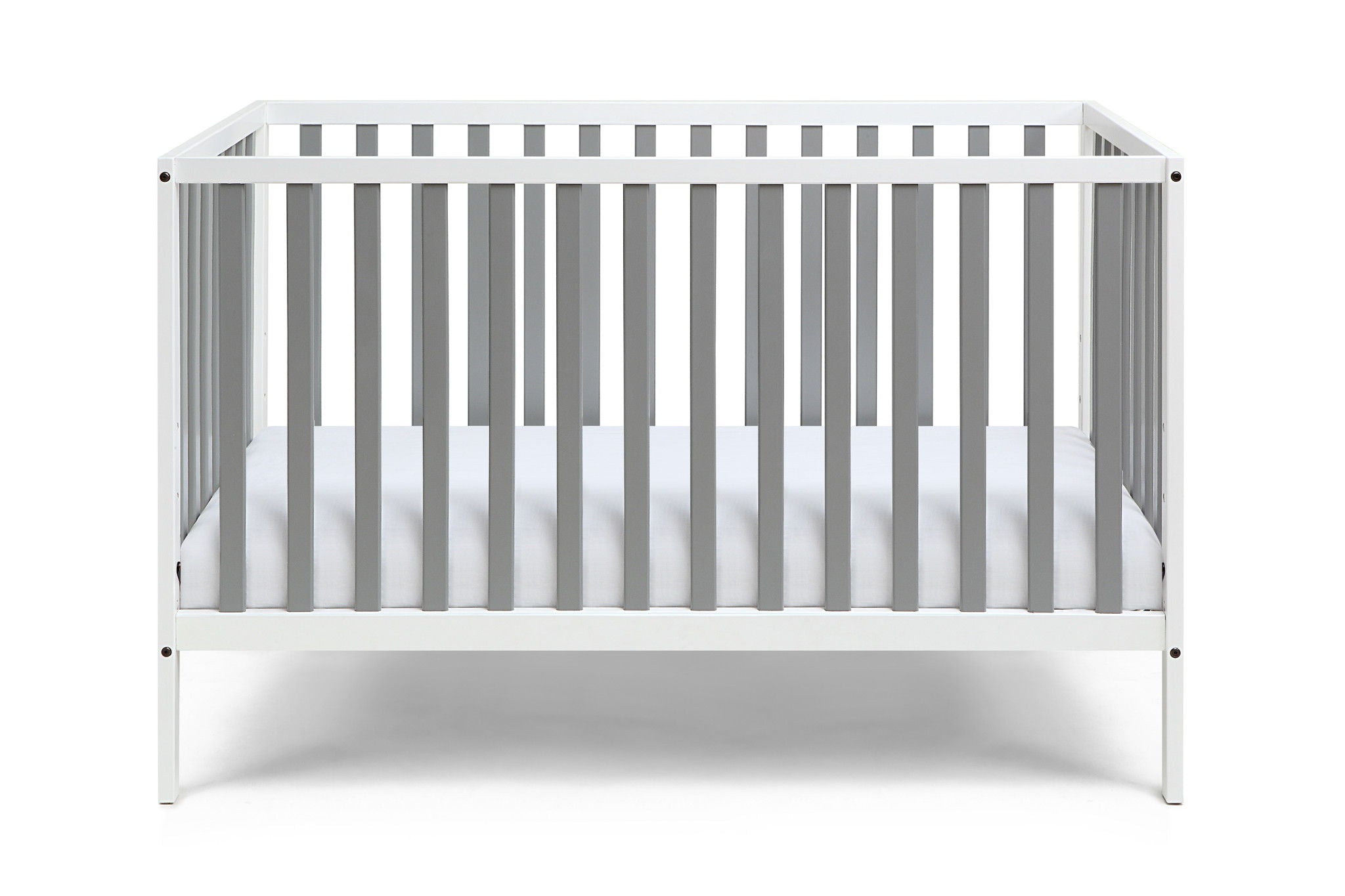 Standard Three In One Convertible Crib - Gray / White