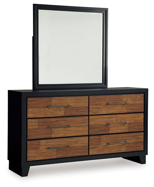 Kraeburn - Brown / Black - Dresser And Mirror by Benchcraft® | Bel Furniture