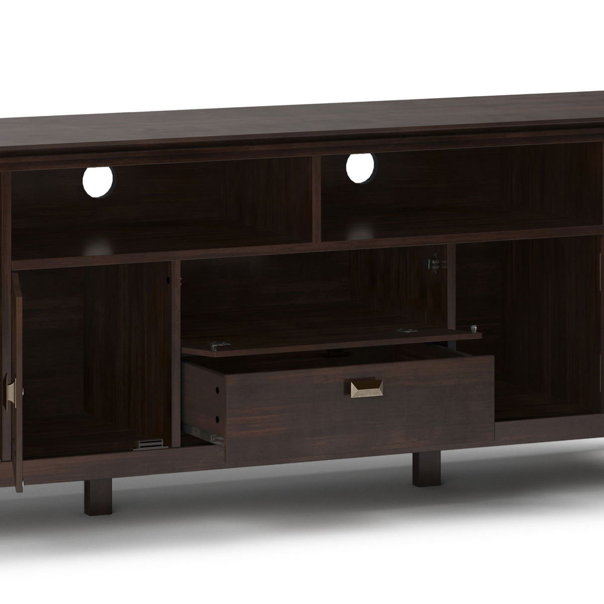 Artisan - TV Media Stand - Tobacco Brown by Simpli-Home | Bel Furniture