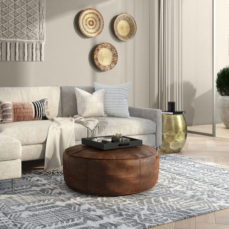 Connor - Handcrafted Round Pouf - view 11