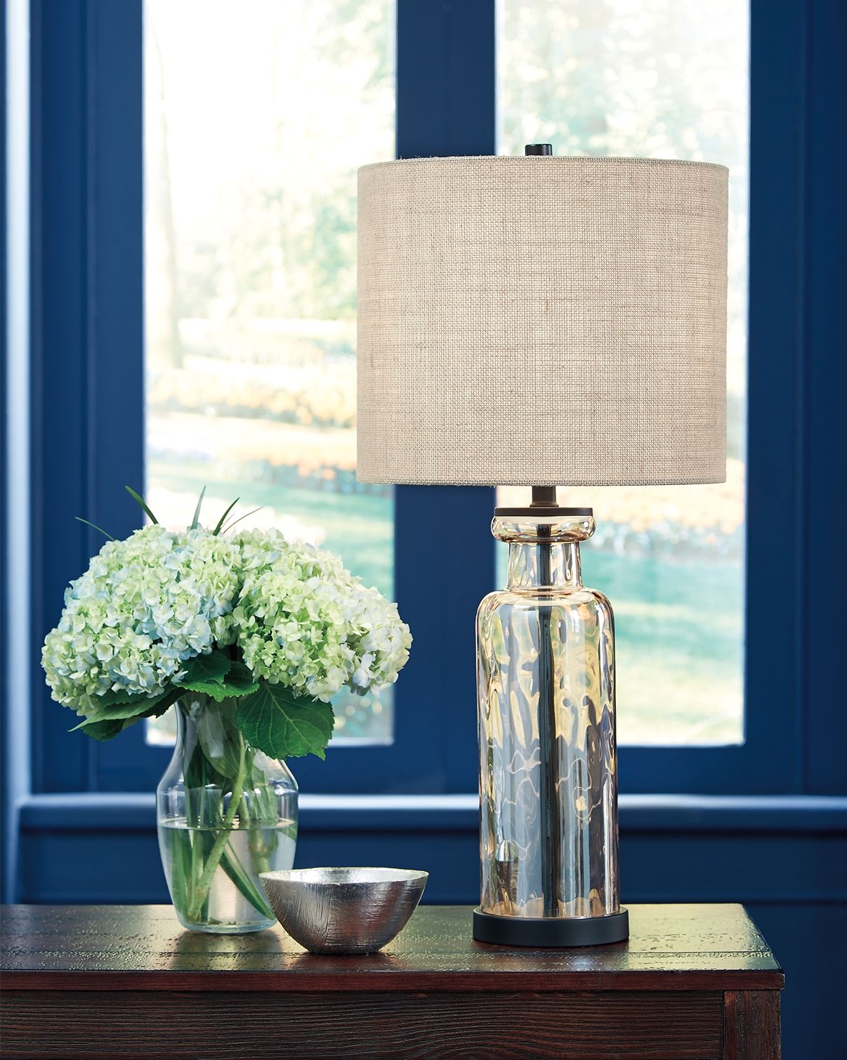 Laurentia - Champagne - Glass Table Lamp by Signature Design by Ashley® | Bel Furniture