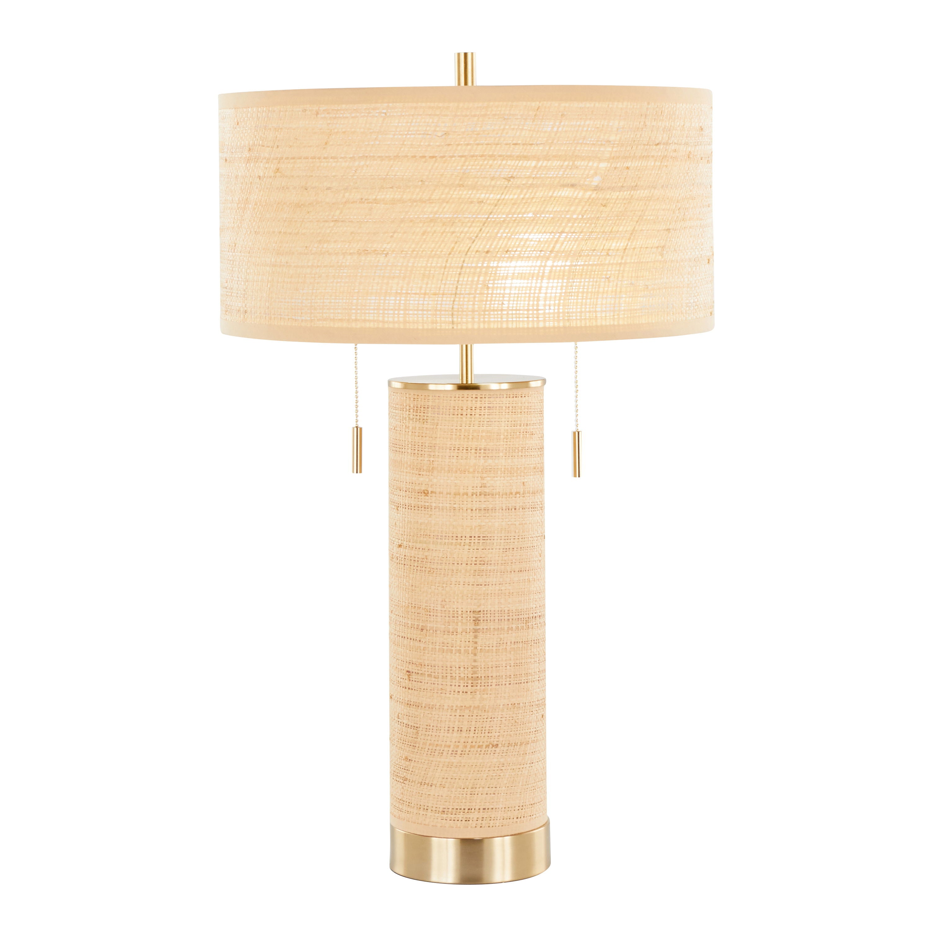 Cylinder - Rattan Contemporary Rattan Table Lamp