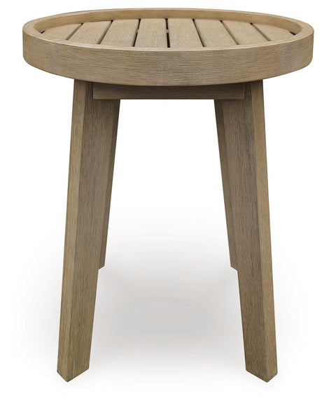 Marina Sun - Beige - Round End Table by Signature Design by Ashley® | Bel Furniture