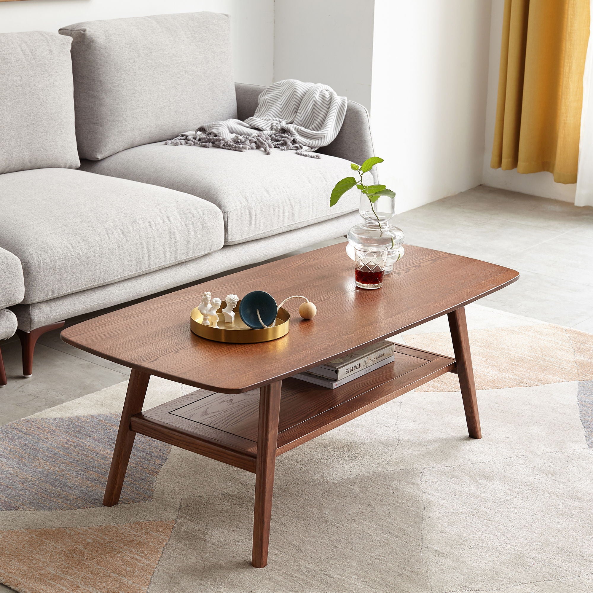 Low Coffee Table With Storage Shelf