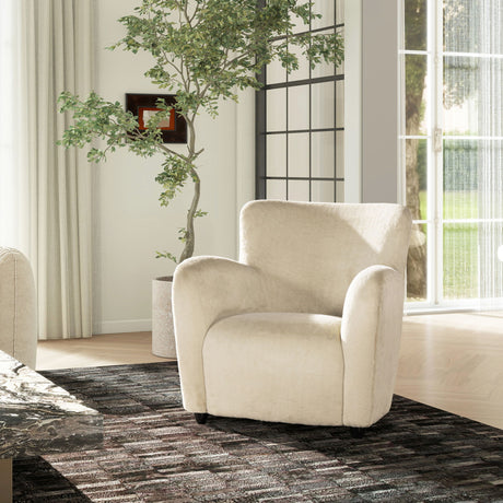 Wolffe - Curved Arm Accent Chair - Creme De La Creme White by Jennifer Taylor Home | Bel Furniture