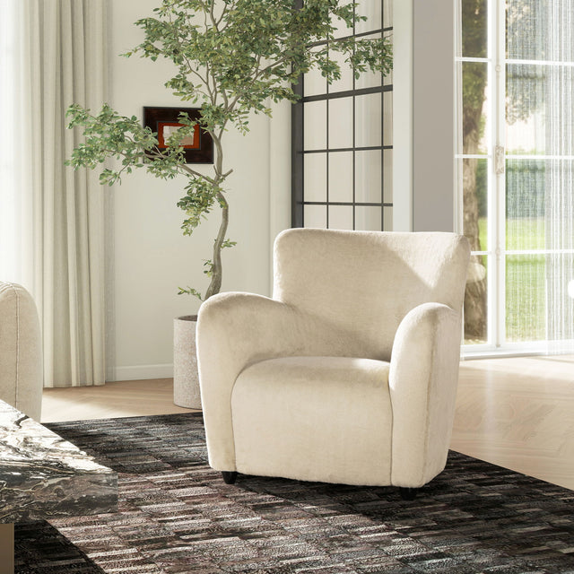 Wolffe - Curved Arm Accent Chair - Creme De La Creme White by Jennifer Taylor Home | Bel Furniture