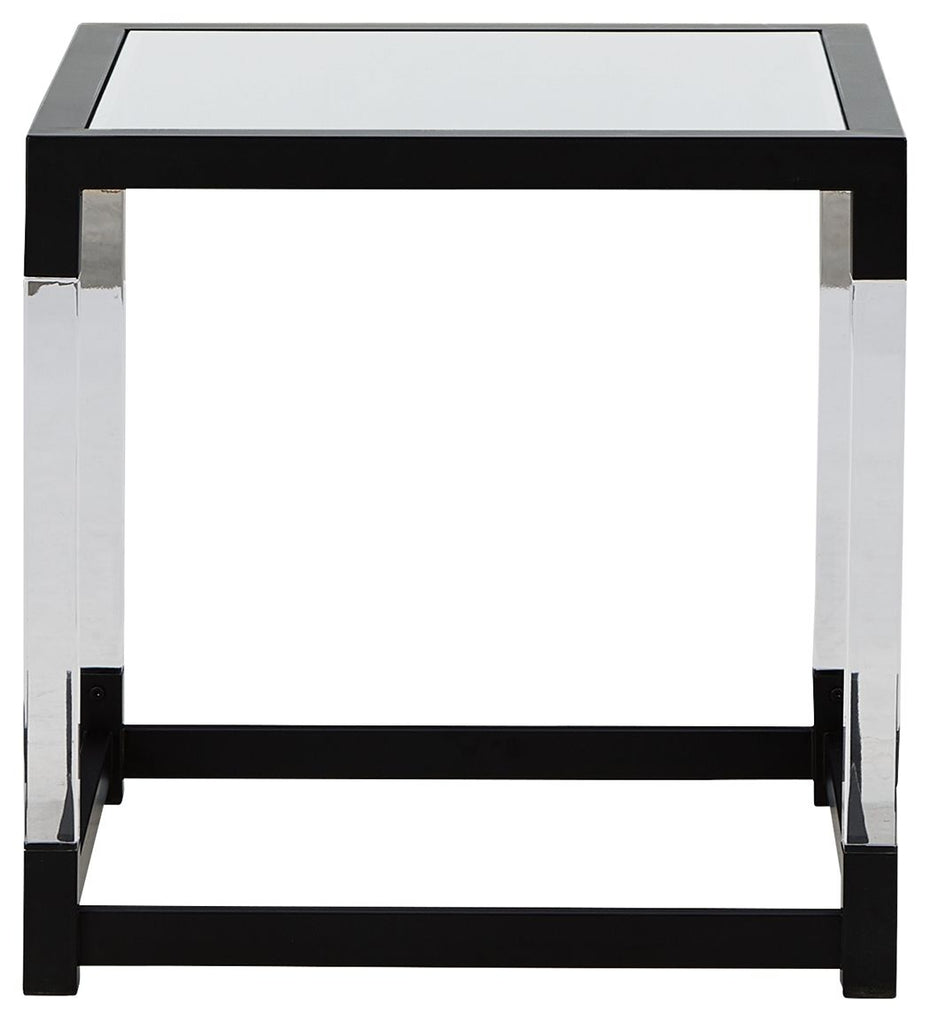 Nallynx - Metallic Gray - Square End Table