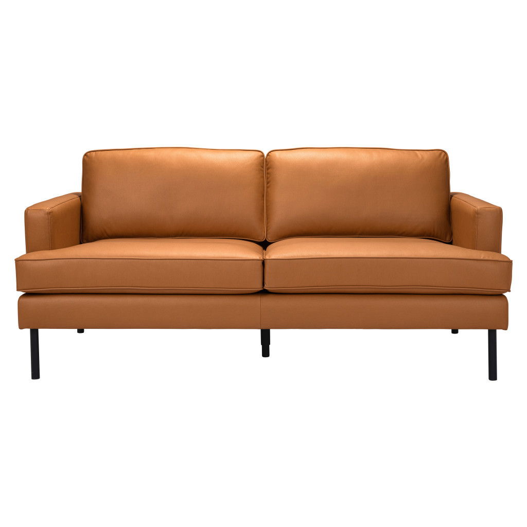 Polyester Sofa With Black Legs - Brown