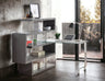 Buck II - Clear Glass, Chrome High Gloss Writing Desk With Shelf Gray by Urban Nest | Bel Furniture