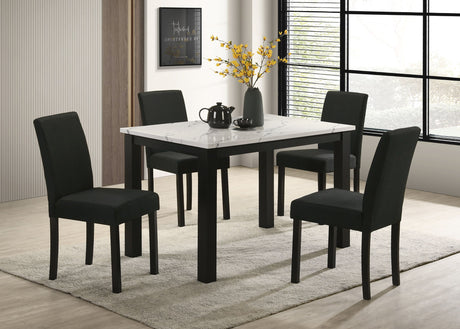 Resia - Dining Room Set White 5 Pc. Table, 4 Chairs by Crown Mark | Bel Furniture