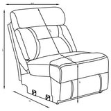 Higgins Upholstered Armless / Wedge Chair Grey