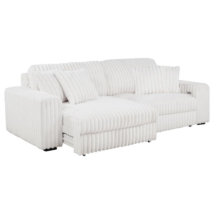 Jacana - Corduroy Upholstered Dual Power Chaise Sofa