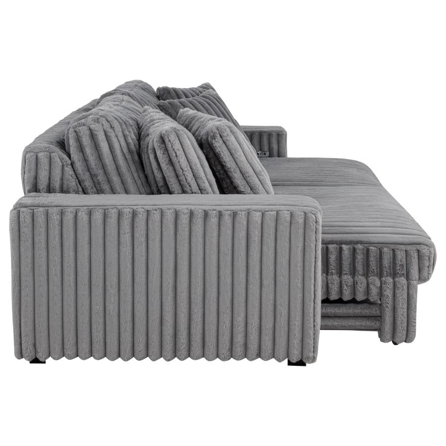 Jacana - Corduroy Upholstered Dual Power Chaise Sofa