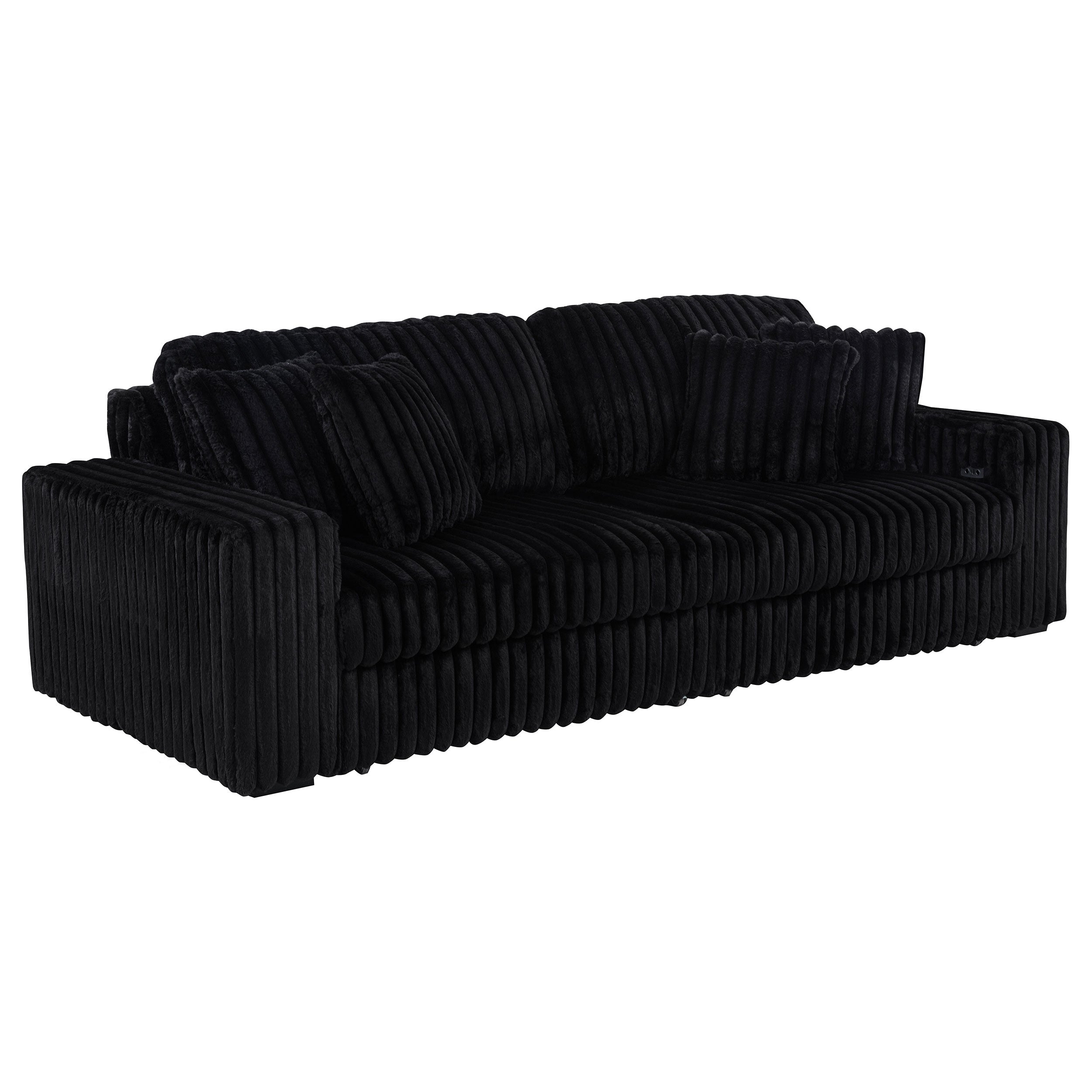 Jacana Corduroy Upholstered Dual Power Chaise Sofa | Bel Furniture
