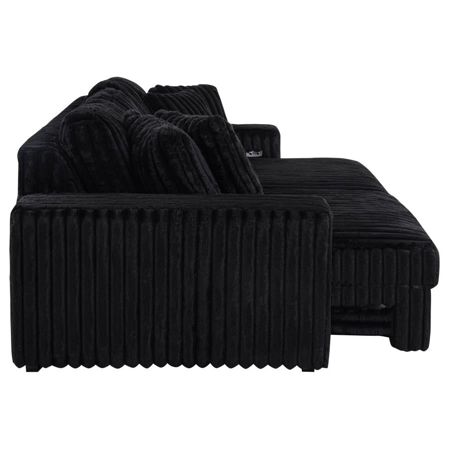 Jacana - Corduroy Upholstered Dual Power Chaise Sofa