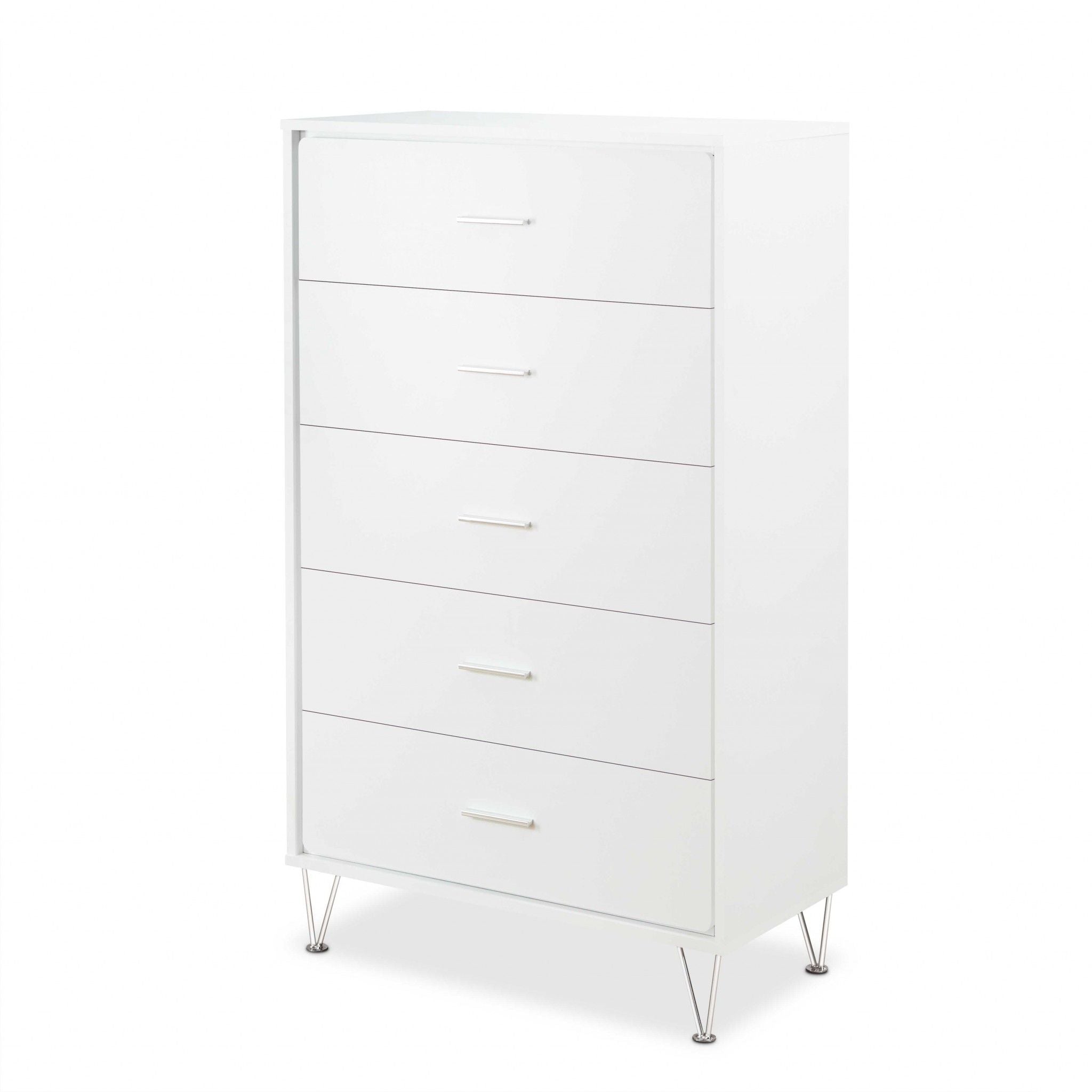 Five Drawer Standard Chest - White