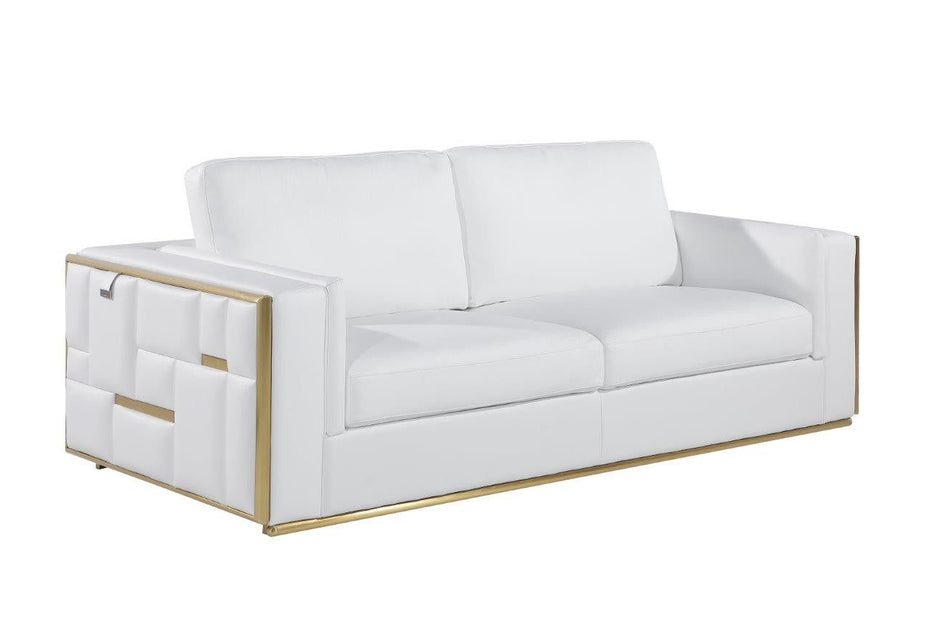 Italian Leather Sofa - White