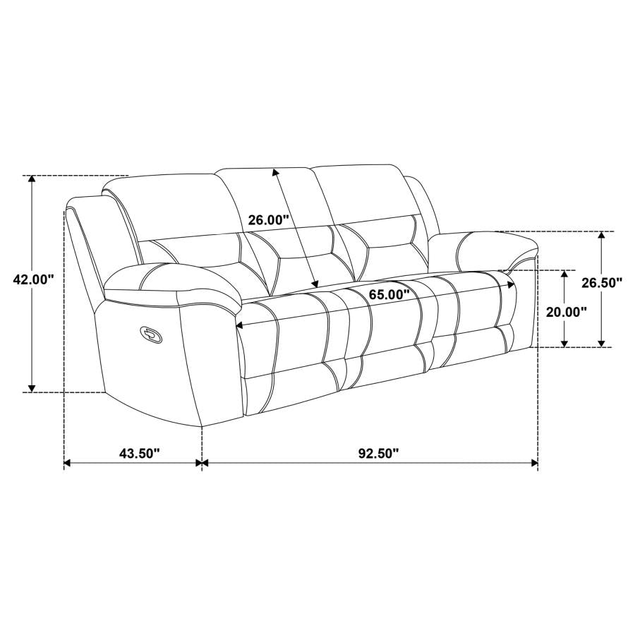Gilson - Chenille Upholstered Reclining Sofa - Gray