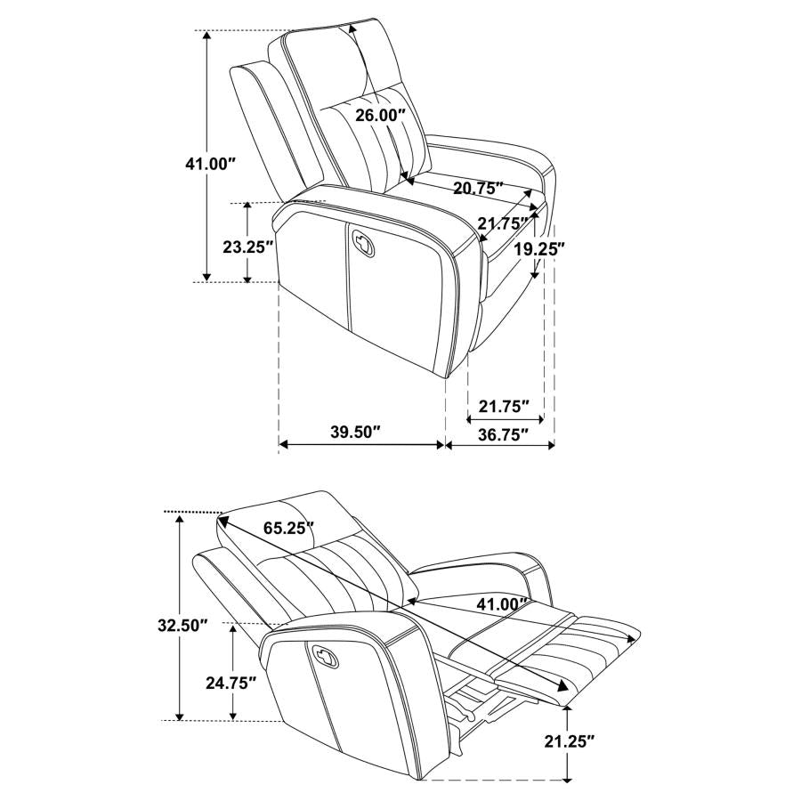 Raelynn - Upholstered Track Arm Recliner