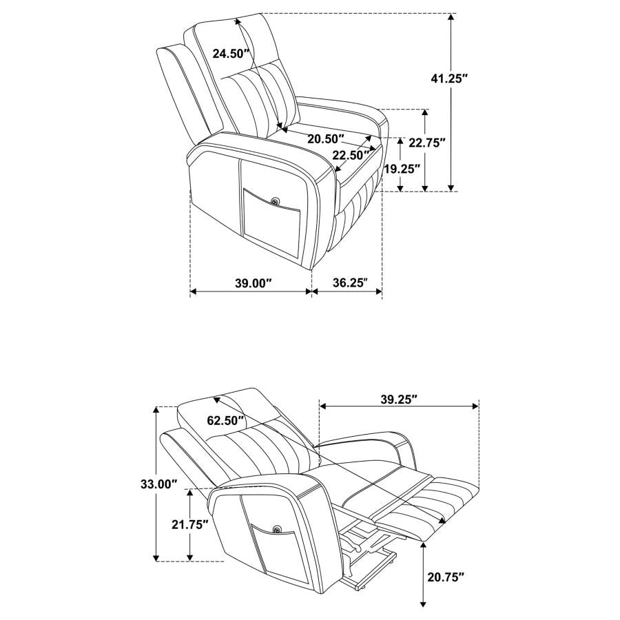 Raelynn - Upholstered Track Arm Recliner