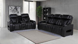 Zuma - Faux Leather Dual Power LED Sofa Set