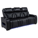 Zuma - Faux Leather Dual Power LED Sofa Set