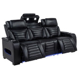 Zuma - Faux Leather Dual Power LED Sofa Set