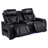 Zuma - Faux Leather Dual Power LED Sofa Set