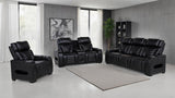 Zuma - Faux Leather Dual Power LED Sofa Set