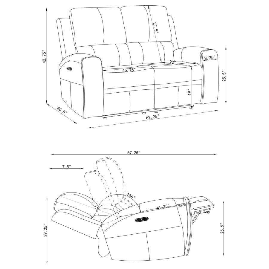 Brickston - Triple Power Reclining Loveseat