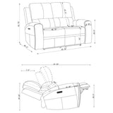 Brickston - Triple Power Reclining Loveseat
