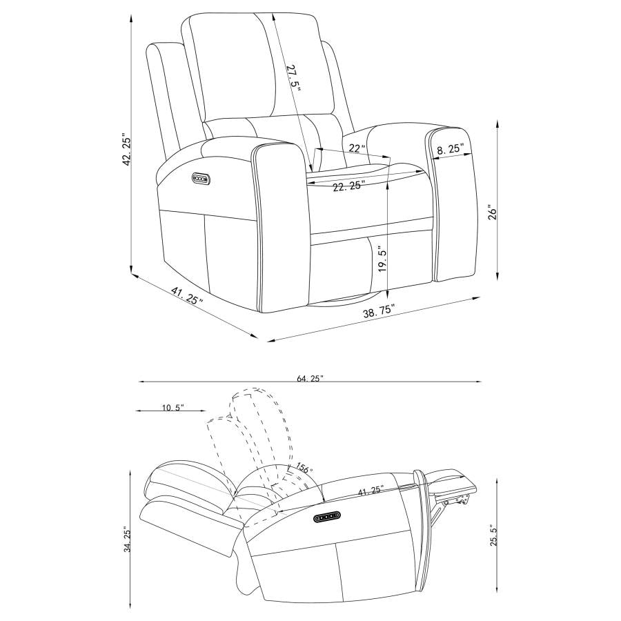 Brickston - Triple Power Swivel Glider Recliner