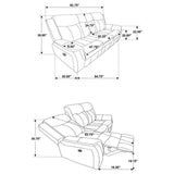 Lawrence - Upholstered Padded Arm Reclining Sofa - Charcoal