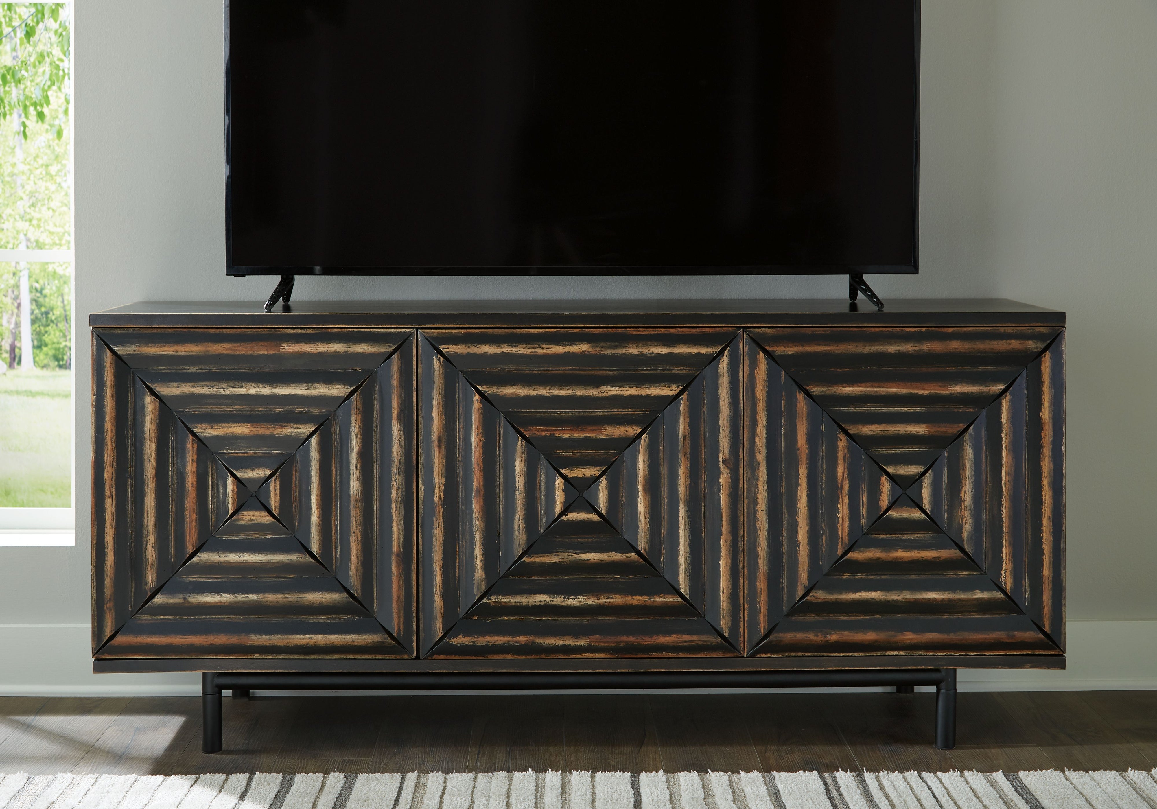 Fair Ridge - Distressed Black - Accent Cabinet