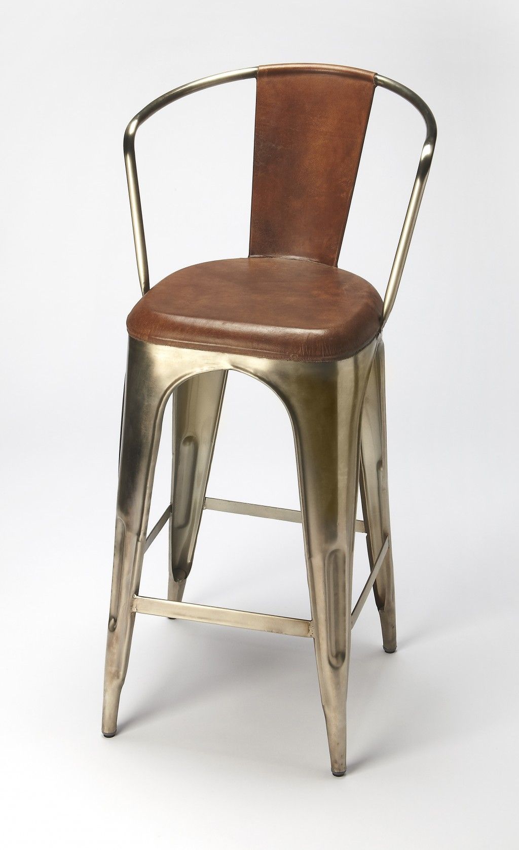 Iron Bar Chair - Brown / Gold