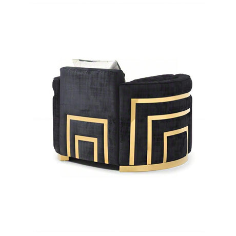 Soledad - Chair Upholstered With Hued Accents - Black