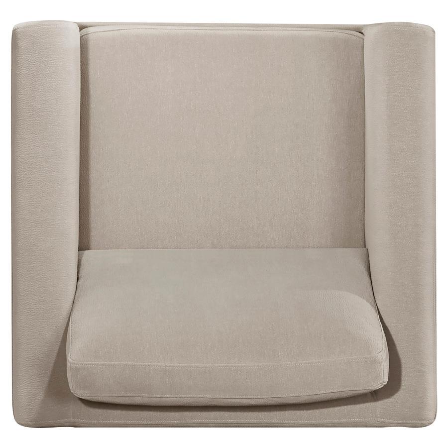 Islington - Fabric Upholstered Panel Arm Accent Chair - Taupe