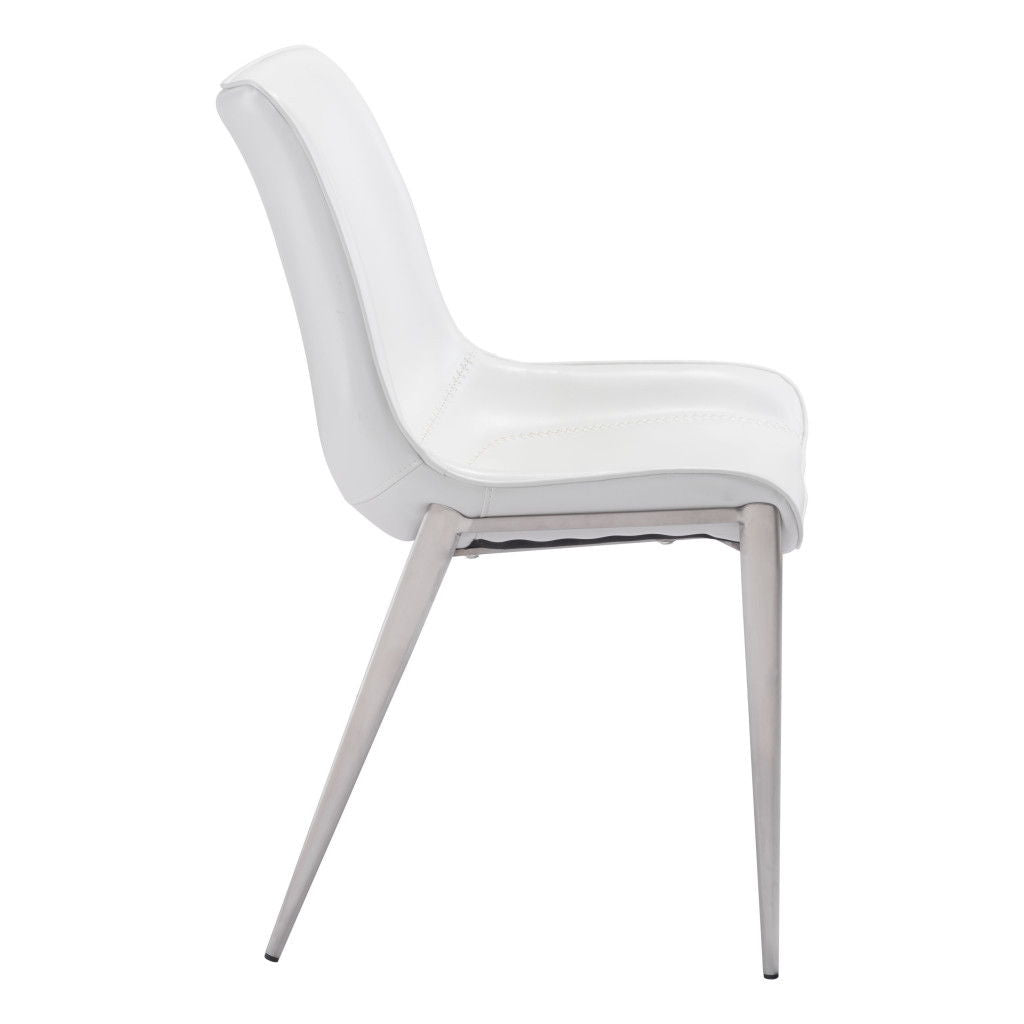 Stich Faux Leather Side Or Dining Chairs Chairs (Set of 2) - White