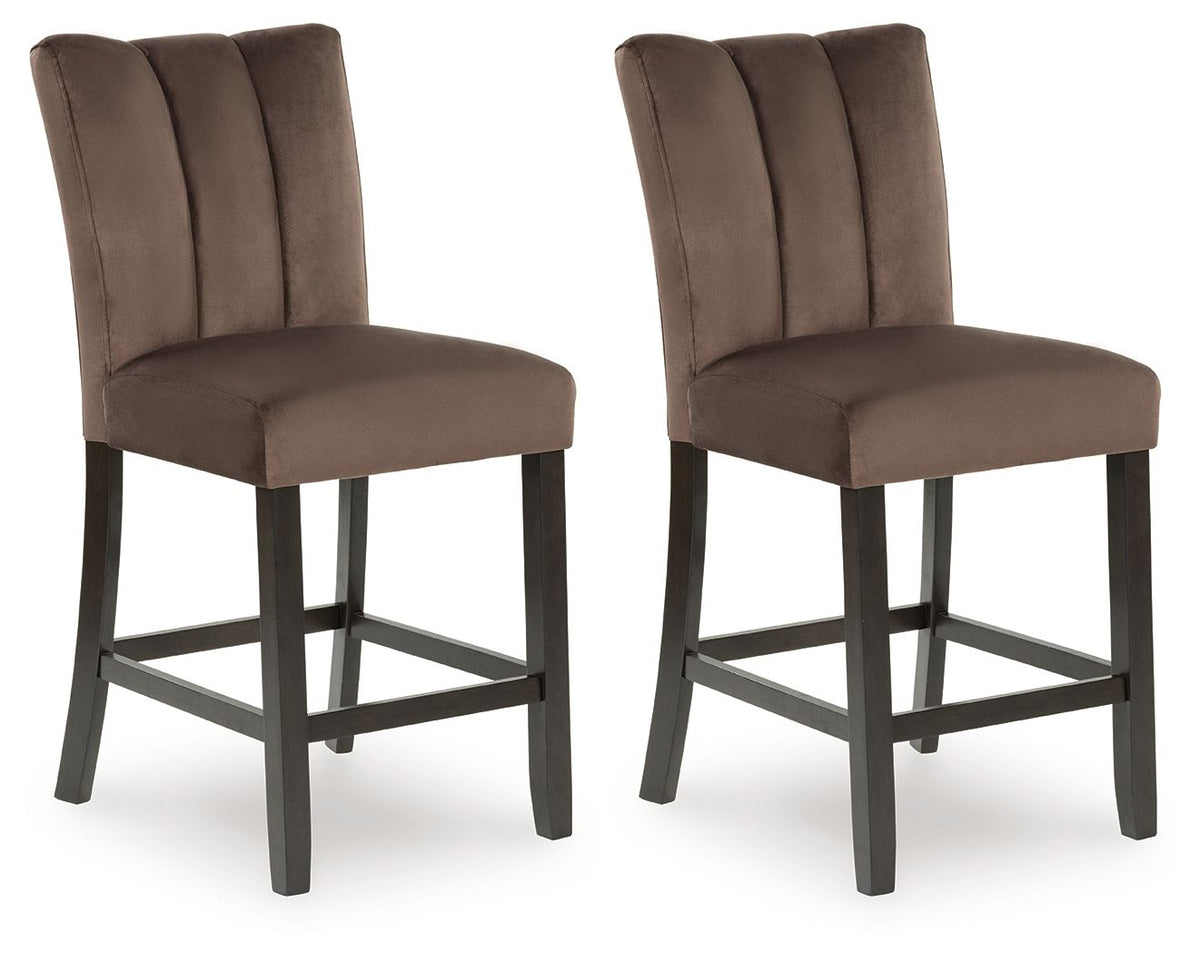 Jeshina - Mocha - Upholstered Barstool (Set of 2) by Signature Design by Ashley® | Bel Furniture