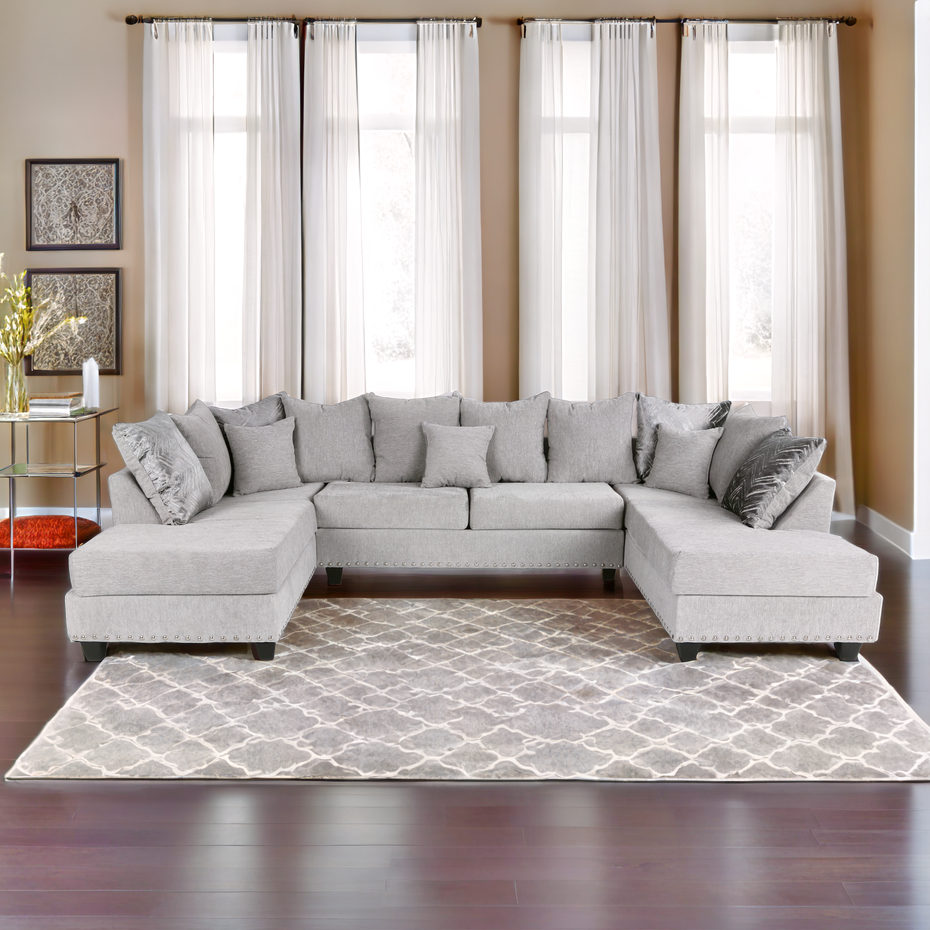 3 Piece Sectional - Suave Dove