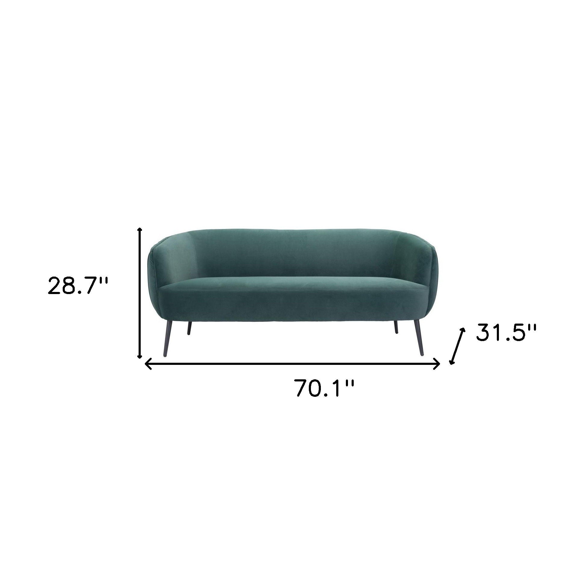 Sofa Velvet With Black Legs - Green