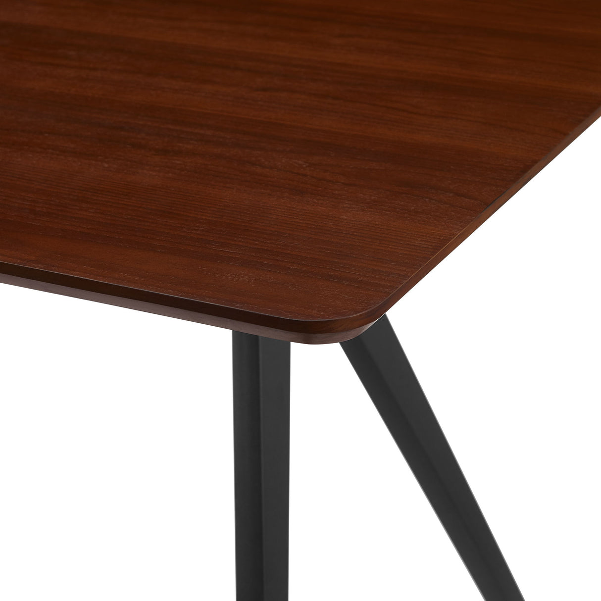 Contemporary V Leg Veneer Dining Table - Dark Walnut by Walker Edison | Bel Furniture