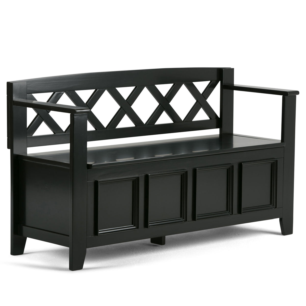Amherst - Handcrafted Entryway Storage Bench Black by Simpli-Home | Bel Furniture