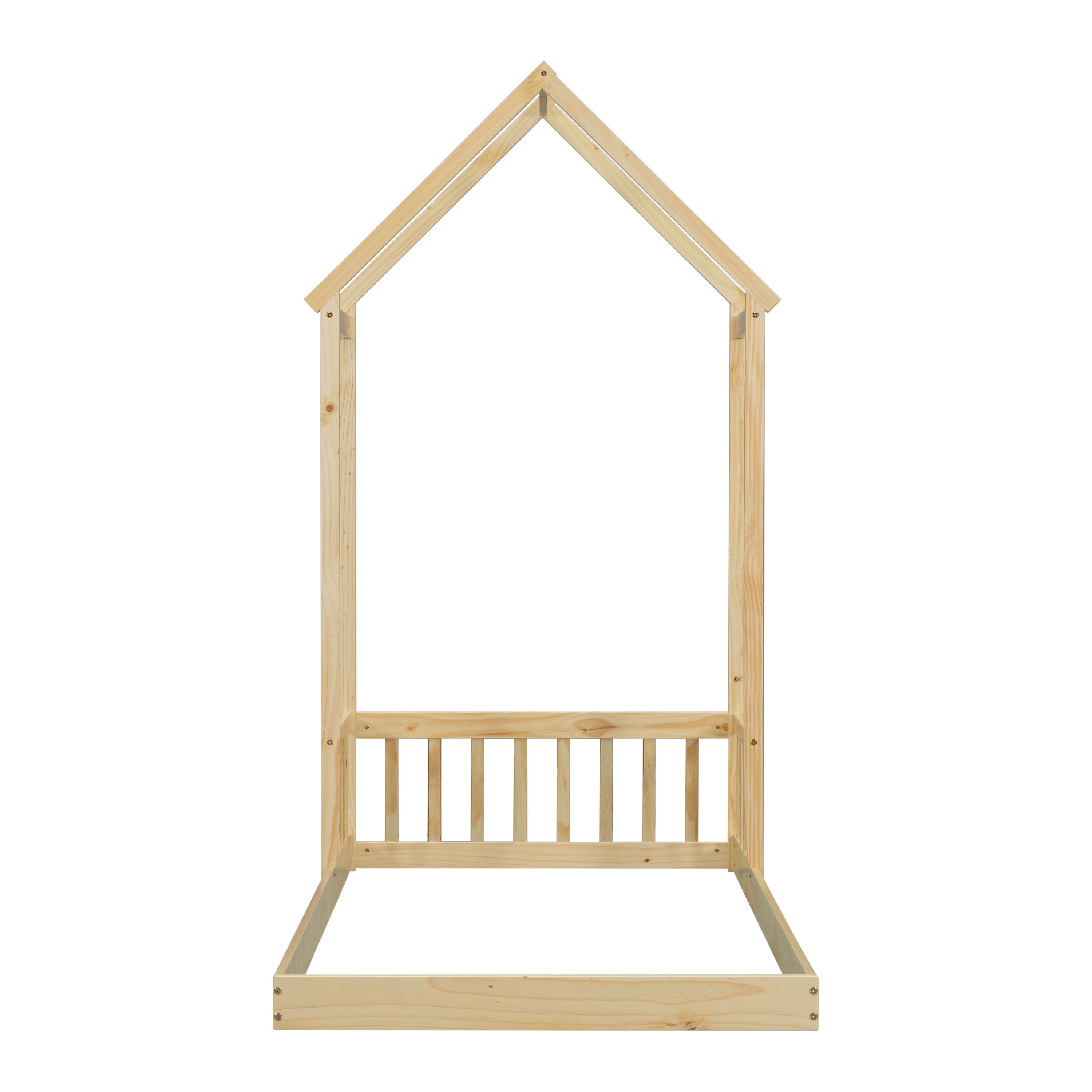 House-Shaped Roof Headboard Floor Bed, (Without Slats)