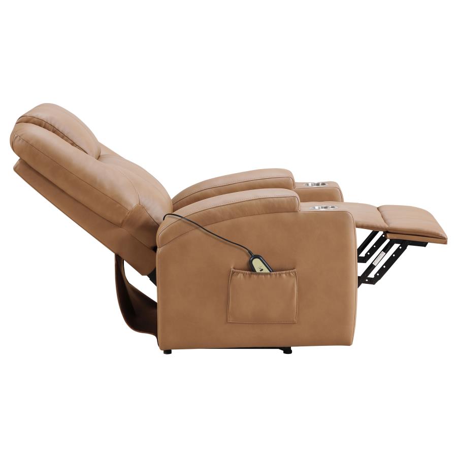 Armstrong - Upholstered Power Lift Massage Recliner - BEL Furniture