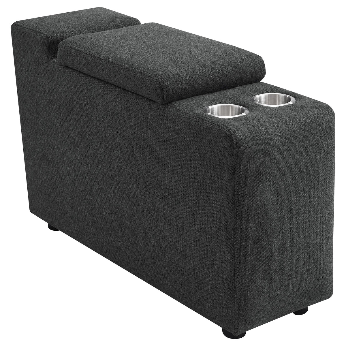 Upholstered Modular Storage Console Dark Grey